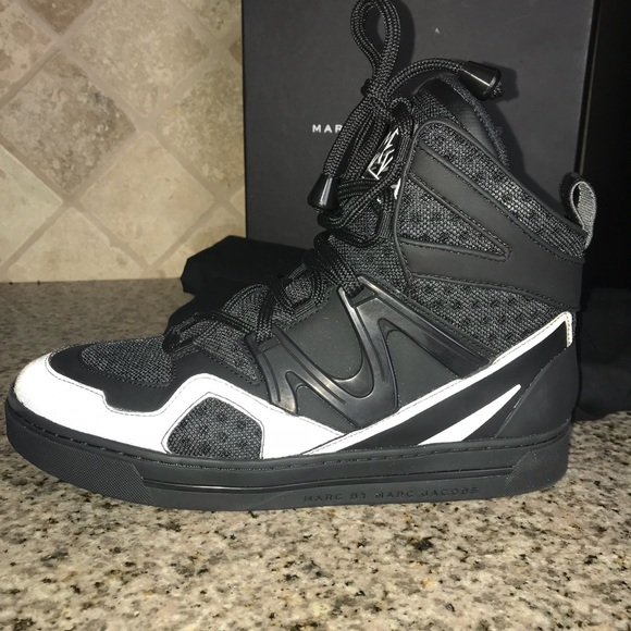 Marc Jacobs Black Ninja Textile High Top Sneakers - Picture 6 of 7